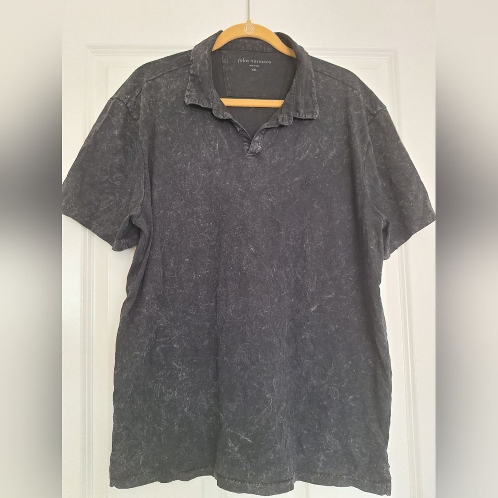 JOHN VARVATOS Black Cotton Polo ‎ Size XXL